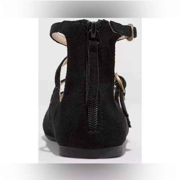 Cat & Jack Girls' Valera Strappy Metallic Ballets Flats (US 1 or 5 Black) NWT - Picture 7 of 12